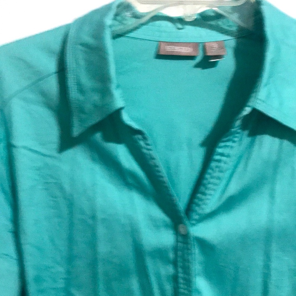 Chico’s Size 3 Turquoise Button Down - image 2